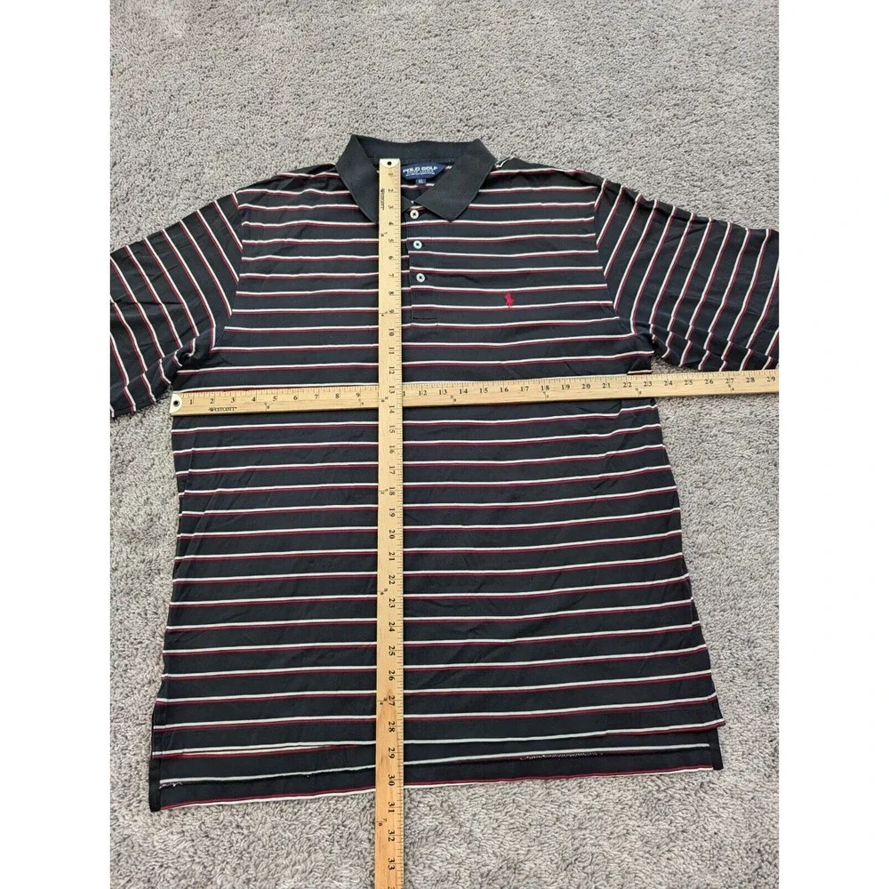 Ralph Lauren Polo Golf Button Up Shirt Mens XL‎ Black Red Striped Preppy